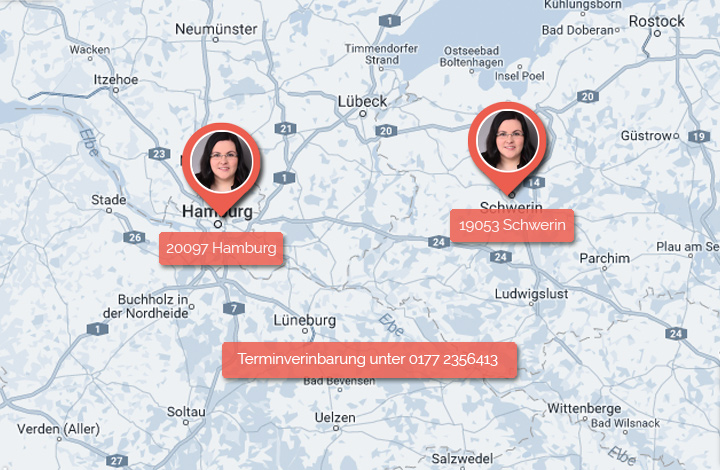 Karte Standorte Nadine Sperling